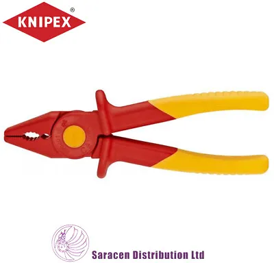 KNIPEX VDE 1000V NSULATED PLASTIC FLAT NOSE PLIERS 180mm - 98 62 01 • £19.99