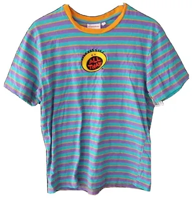  90s Nickelodeon All That Embroidered Retro Striped Shirt Medium • $14.75