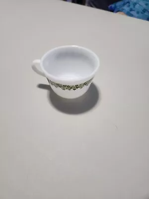 Vintage Pyrex Milk Glass Greenbdaisy Coffee Cup • $4.50