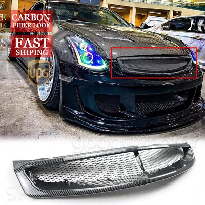 For Infiniti G35 2DR Coupe 2003-07 Carbon Fiber JDM Style Front Hood Mesh Grille • $68.99
