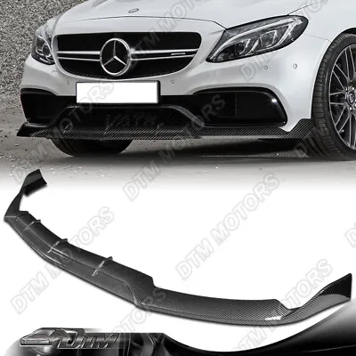 For 15-21 Mercedes C63/C63S AMG W205 AP-Style Carbon Painted Front Bumper Lip • $109.99