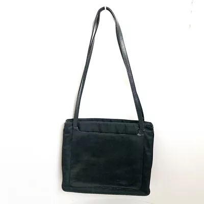 Auth Max Mara - Black Nylon Leather Shoulder Bag • $104