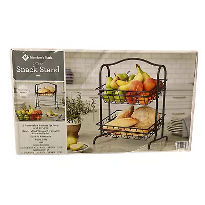 Member's Mark 2-Tier Wrought Iron Snack Stand With Removable Angled Baskets • $28.79