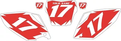 2007 HONDA CRF450 Custom Pre-Printed Red Backgrounds With White Shock Series • $43.99