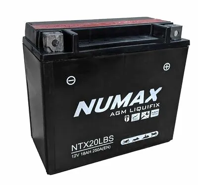 NUMAX NTX20LBS  YTX20L-BS Motorcycle / Motorbike Battery - Sealed & Activated • £52.95