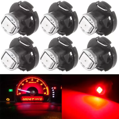 6x T4/T4.2 Neo Wedge Red 1-2835-SMD LED Center Console A/C Cliamte Lights Bulbs • $8.92