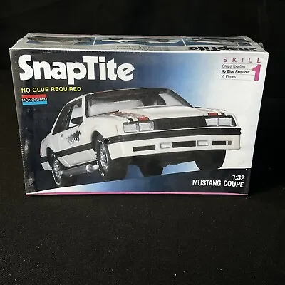 Vintage 1991 Monogram Snap Tite 1/32 Scale Ford Mustang Coupe Model Car Kit 1027 • $46.75