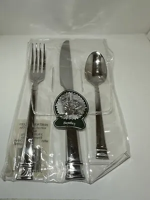 Heritage Mint BENTLEY 3 Piece Place Setting SFK Glossy Stainless NEW Old Stock • $11.99
