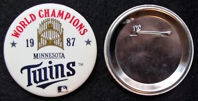 1987 Minnesota Twins World Champions Trophy 3  Pinback Button • $3.45