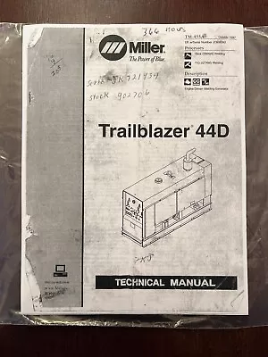 TM455A Miller Trailblazer 44D Technical Manual • $49.99