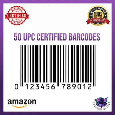 50 UPC EAN Codes Barcode Amazon Certified Compliant With GS1 • £19.29