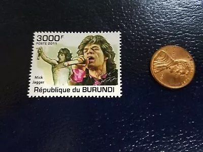 Mick Jagger Rolling Stones Singer Republique Du Burundi 2011 Perforated Stamp • $4.99