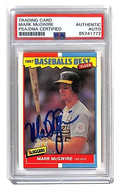 Mark McGwire Autographed 1987 Fleer Baseballs Best  PSA/DNA Oakland A's 94740 • $79.20