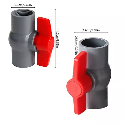 2pcs PVC Ball Valve T-shaped Handle Supply Pipe Knob Socket Ends Liquid Valve 2  • $12.69