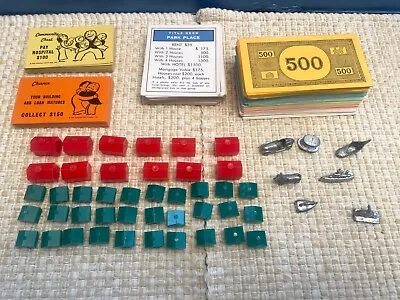 Complete Set Of Vintage Monopoly Game Pieces ~ 1961 Version ~ VGUC+ • $9.95