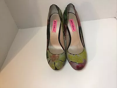 Betsey Johnson Womens Ditan Pump Heel Shoes US Size 9M Floral Pre-owned • £24.13