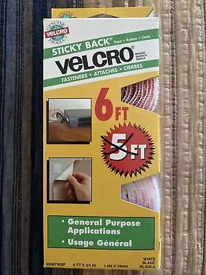 Velcro® Sticky Back Self Adhesive Hook & Loop Tape 3/4  IN X 6’ FT White NIP • $12.99