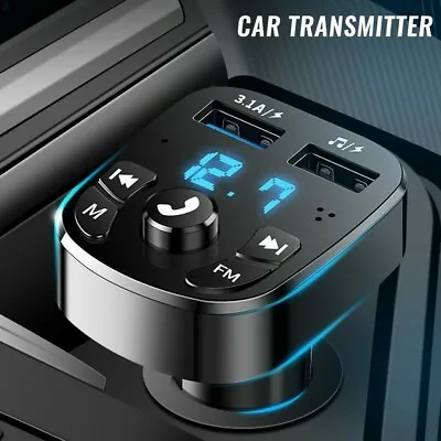 UK FM Transmitter Wireless Bluetooth Car MP3 Player USB Car Fast Charger Adapter • £7.98