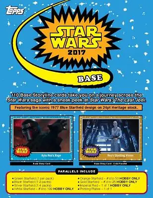 2017 Topps Star Wars Journey To The Last Jedi You Pick Complete Your Set • $0.99
