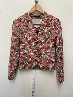 JACK WILLS Ladies Floral Jacket Single Breasted With Vent Detail  Size 8 CG B32 • £7.99