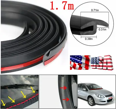 1X Black Car Seal Under Front Windshield Panel Sealed Trim Moulding Strip Rubber • $13.15