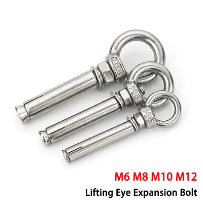 M6 M8 M10 M12 304 Stainless Lifting Eye Expansion Bolt Concrete Sleeve Anchors • £1.68