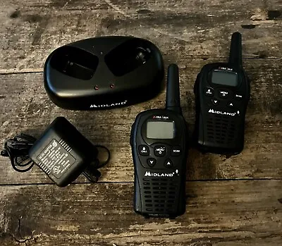 Midland LXT500 Water Resistant Xtra Talk  2-Way Radio 2 Pack With Charging Base • $50