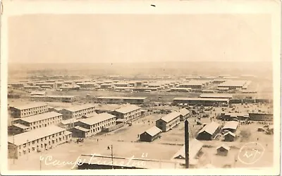 CAMP FUNSTON AERIAL VIEW Real Photo Postcard Rppc FORT RILEY MANHATTAN KANSAS KS • $9.40