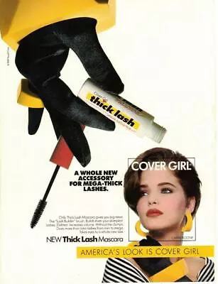 Cover Girl Thick Lash Mascara Carrie Boone Americas Look Vintage 1988 Print Ad • £9.10