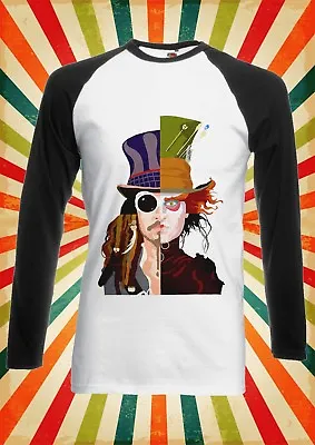 Mad Hatter Johnny Depp Jack Men Women Long Short Sleeve Baseball T Shirt 162E • £9.95