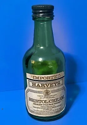 Harveys Bristol Cream Miniature Pale Sherry Liquor Bottle Green Glass Imported • $3