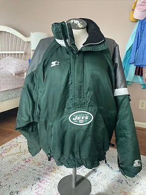 Vintage NFL New York Jets Pro Line Starter Mens Medium Long Sleeve Puffer Jacket • $59.99