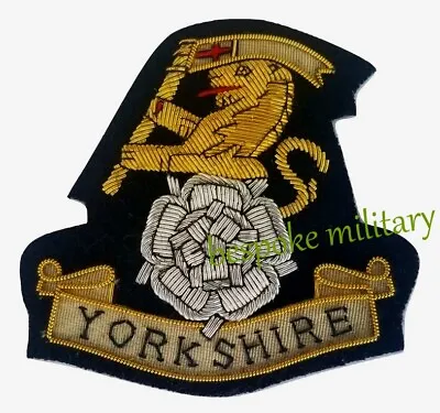 Yorkshire Regiment Embroidered Bullion Wire Blazer Badge - British Army Military • £11.49