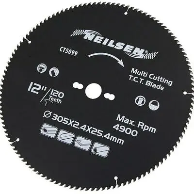 Tct Circular Saw Blade Multi Cutting Chop Mitre Saw 305mm 12  / 120t Wood Metal • £55.99