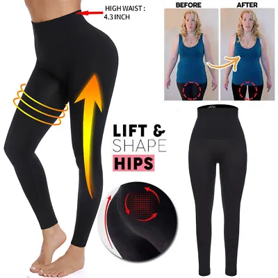 Women Sculpting Sleep Leg Legging High Waist Pants Slimming Thigh Slimmer Panty • £14.79