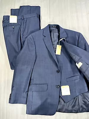 Michael Kors Men's Suit 3 Piece New Navy 100% Wool Size 38 31W Regular Fit #2104 • $249.99