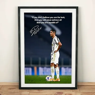 $62.55 • Buy Cristiano Ronaldo Juventus 2020 Motivational Quote Autographed Poster Print