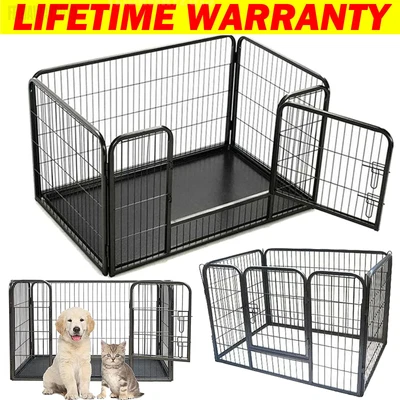 £74.30 • Buy Heavy Duty Folding Puppy Dog Play Pen Run Enclosure Welping Playpen With Floor