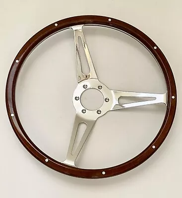 Momo-Style 14'' Classic Riveted Wooden Steering Wheel Mustang Shelby AC Cobra • $189