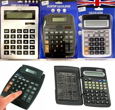 £4.99 • Buy JUMBO DESKTOP CALCULATOR Large Pop Up 8 Digit Electronic Display Office School