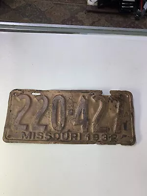 1932 Missouri License Plate. 220-427 Good Wall Hanger • $20