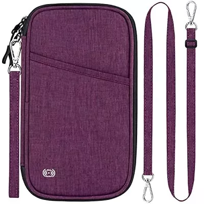 Family Passport Holder Rfid Blocking Travel Document Organizer With Wristlet ... • $29.48