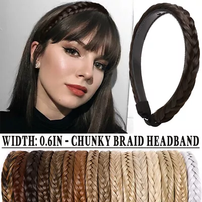 Fishtail Braided Hair Hoop Plait Plaited Alice Head Band Hair Headband Synthetic • £6.60