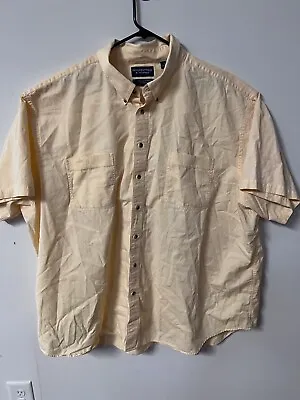 Roundtree  Yorke Shirt Yellow Button-Down Peached Twill Long Sleeve Size 5X Big • $15.47