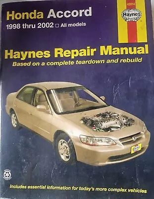 Haynes 42014 Repair Manual For Honda Accord 1998 - 2002  • $8