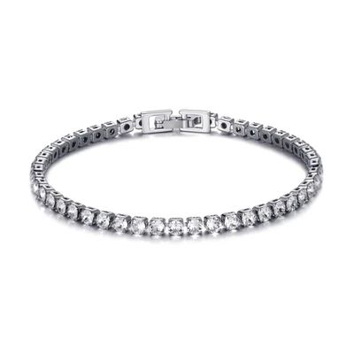 £12.99 • Buy Silver Plated 3mm Tennis Bracelet Created With Zircondia® Crystals