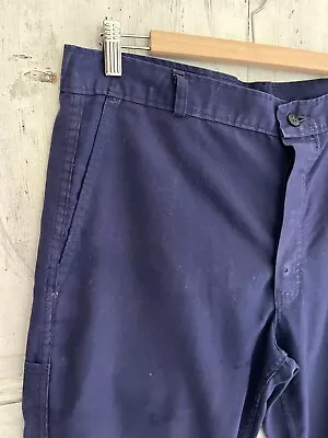 Vintage French PATCHED Pants WORK WEAR Trouser INDIGO Moleskine C1930 • $145