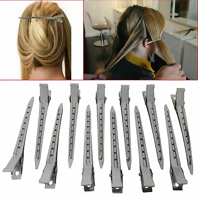 Metal Hair Sectioning Clips Sprung Strong Grip Hairdressing Hair Clip 24 Pieces • £5.45