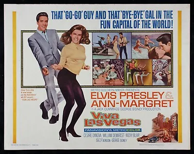 VIVA LAS VEGAS 💥 CineMasterpieces 1964 ELVIS PRESLEY ANN MARGRET MOVIE POSTER • $2295