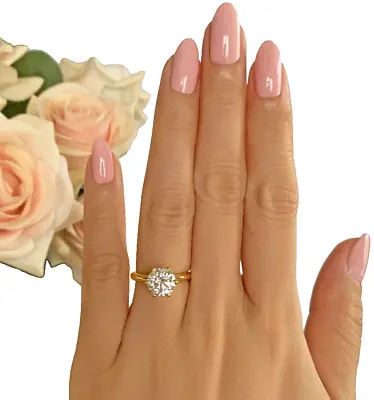 Diamond Engagement Ring F VS2 Round 1.5 Ct Lab Created 14K Yellow Gold Sizes4- 9 • $1899.99